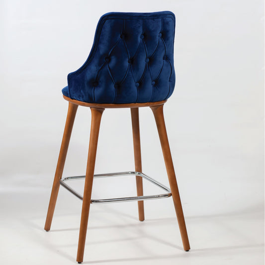 Blue Velvet Bar Chair